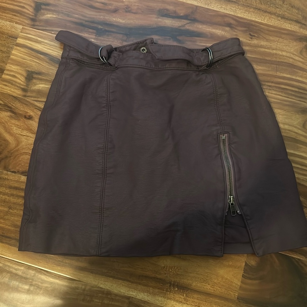 Free people purple leather skirt